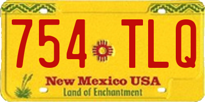 NM license plate 754TLQ