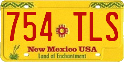 NM license plate 754TLS