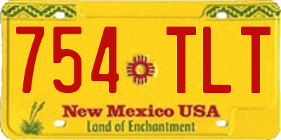 NM license plate 754TLT