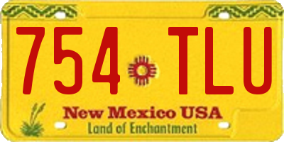 NM license plate 754TLU