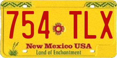 NM license plate 754TLX