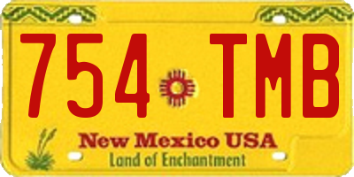 NM license plate 754TMB