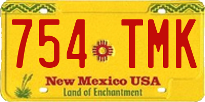 NM license plate 754TMK