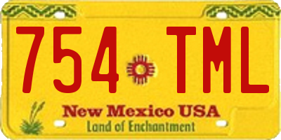 NM license plate 754TML