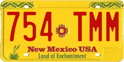 NM license plate 754TMM