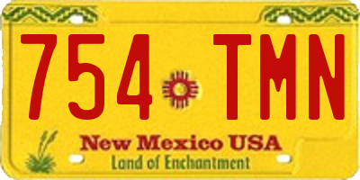 NM license plate 754TMN