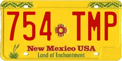 NM license plate 754TMP