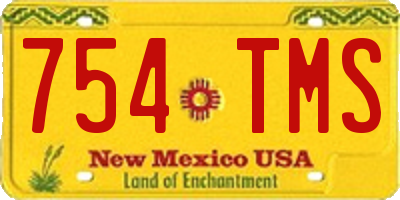 NM license plate 754TMS