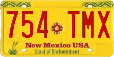 NM license plate 754TMX