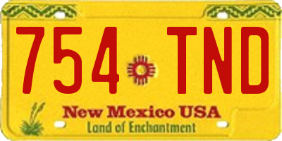 NM license plate 754TND