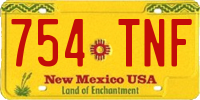 NM license plate 754TNF