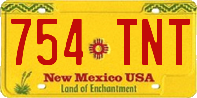NM license plate 754TNT