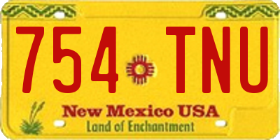 NM license plate 754TNU