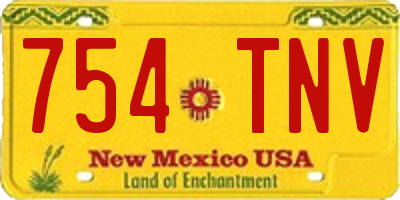 NM license plate 754TNV
