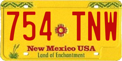 NM license plate 754TNW