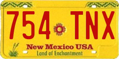 NM license plate 754TNX