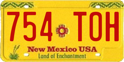 NM license plate 754TOH