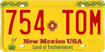 NM license plate 754TOM