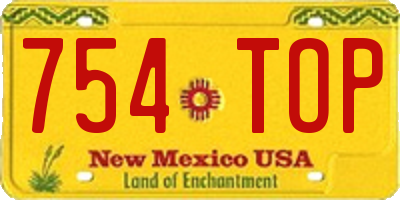 NM license plate 754TOP