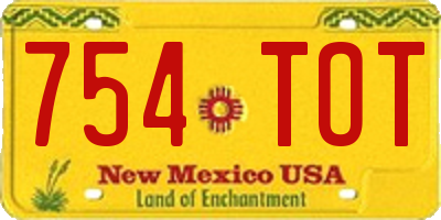 NM license plate 754TOT