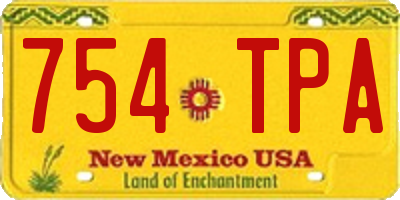 NM license plate 754TPA