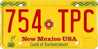 NM license plate 754TPC