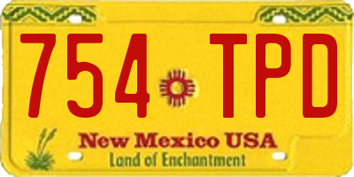 NM license plate 754TPD