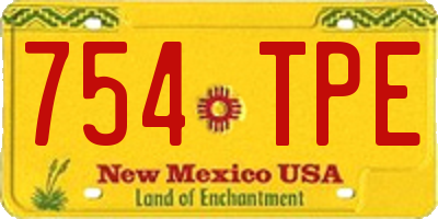 NM license plate 754TPE