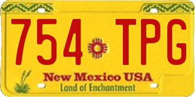 NM license plate 754TPG