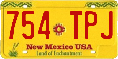 NM license plate 754TPJ