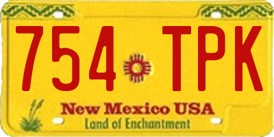 NM license plate 754TPK