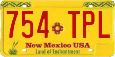 NM license plate 754TPL