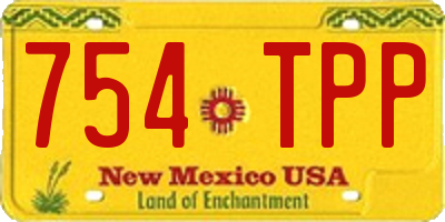 NM license plate 754TPP