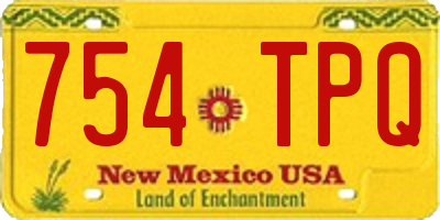 NM license plate 754TPQ