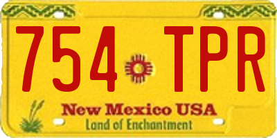 NM license plate 754TPR