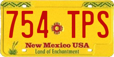NM license plate 754TPS