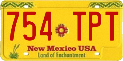 NM license plate 754TPT