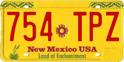 NM license plate 754TPZ