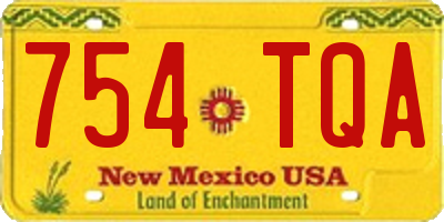 NM license plate 754TQA