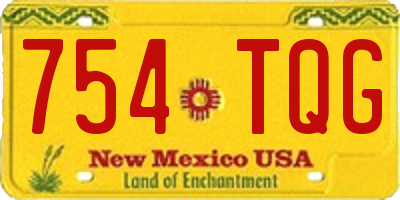 NM license plate 754TQG