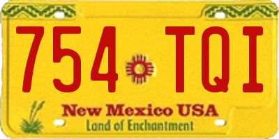 NM license plate 754TQI