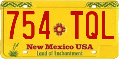 NM license plate 754TQL