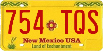 NM license plate 754TQS