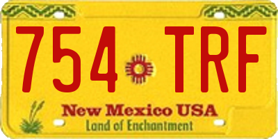 NM license plate 754TRF