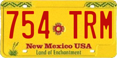 NM license plate 754TRM