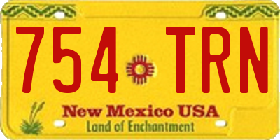NM license plate 754TRN