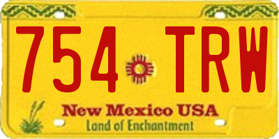 NM license plate 754TRW