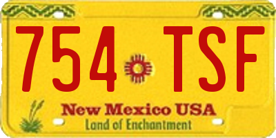 NM license plate 754TSF