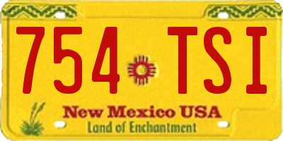 NM license plate 754TSI