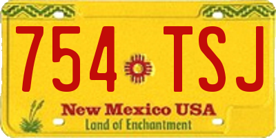 NM license plate 754TSJ